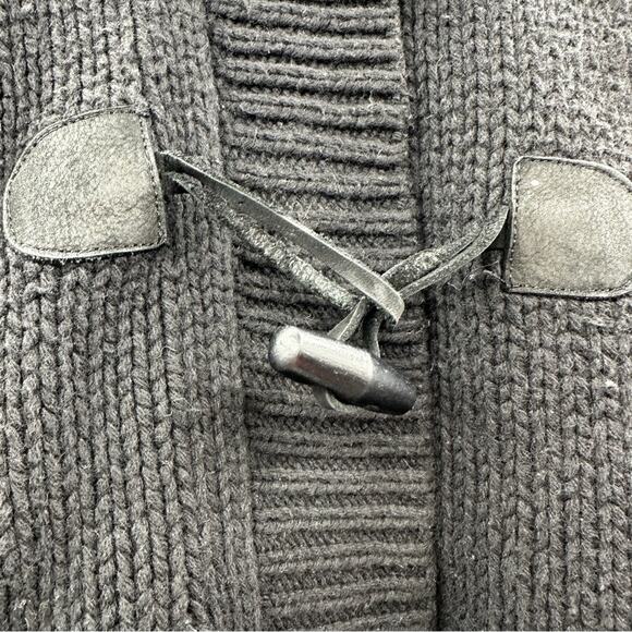 Theory Wool Cashmere Rabbit‎ Fur Black Knit Toggle Front Sweater Cardigan Sz XS - Picture 7 of 10